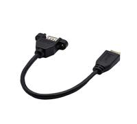 Wdbild Cable USB 3.2 para panel frontal negro de 20 pines tipo E a USB 3.1 tipo A, para entusiastas y montaje de computadora, panel USB negro con orejas