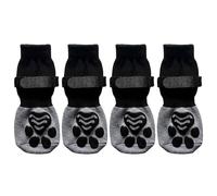 Wdbild Calcetines, 4 piezas de protección para patas de perro, zapatos para mascotas con patrones de patas, zapatos para perros, botines con patrones de patas