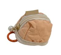 Wdbild Cartera de algodón suave para auriculares, monedero con práctico almacenamiento de lápiz labial con cremallera para entusiastas de la moda y estudiantes, Orange, Talla única