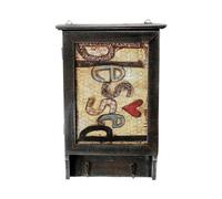 Wdbild Cerradura de pared para caja de seguridad con ganchos de madera retro para llaveros para caja de almacenamiento creativa para llaves