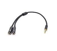 Wdbild Conector macho de 3,5 mm a conector hembra de 2 x 3,5 mm para altavoces, cable divisor en Y, adaptador de auriculares para laptop, juegos