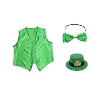 Wdbild Conjunto de disfraz festivo de chaleco, pajarita, diadema/sombrero, accesorios para disfraz del Día de Patricio, decoración de fiesta de Irlanda