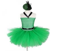 Wdbild Conjunto de disfraz irlandés para el día de San Patricio, vestido tutú verde con sombrero de rosa, clip para el pelo, suministros de fiesta para niños y niñas