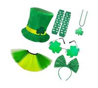 Wdbild Conjunto de disfraz para fiestas y celebraciones, incluye accesorios esenciales en tema verde