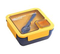 Wdbild Contenedor de almuerzo de múltiples secciones con tapa sellada, diseño recalentable para microondas para separación de alimentos fríos y calientes, caja de almuerzo dividida apta para