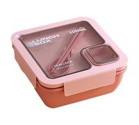 Wdbild Contenedor de almuerzo de múltiples secciones con tapa sellada, diseño recalentable para microondas para separación de alimentos fríos y calientes, caja de almuerzo dividida apta para