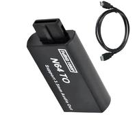 Wdbild Convertidor N64 a HDTV, convierte video de consola de juegos a adaptador de conexión fácil, convertidor de video de salida de 3,5 mm