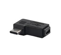 Wdbild Convertidor USB a USB C de 5 pines para teléfono celular, 90 grados tipo C macho a hembra de 5 pines, adaptador de carga y sincronización de datos C