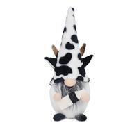 Wdbild Decoración de muñeca con cara de vaca de ganado, color blanco y negro, tela artística de vaca, decoración de cara menos muñeca