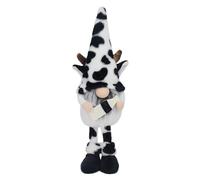 Wdbild Decoración de muñeca con cara de vaca de ganado, color blanco y negro, tela artística de vaca, decoración de cara menos muñeca