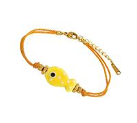 Wdbild Delicado patrón de peces, cadena trenzada de acero inoxidable, portátil, ajustable, varios diseños de peces de colores, talla única, como se describe