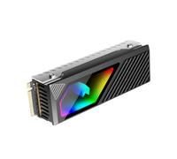 Wdbild Disipador de calor de disco sólido 2280 de aluminio con ventilador ARGB y almohadilla térmica de metal para disco duro, dispositivo electrónico, control de temperatura