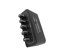 Wdbild Divisor de sonido de dos canales, amplificadores de auriculares de 5 puertos con control de volúmenes independientes, alta fidelidad, distribución de sonido, divisor de sonido de alta fidelidad