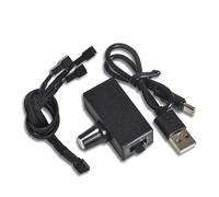 Wdbild Eficiente controlador de ventilador USB PC salida 5 12 V adaptador de fuente de alimentación ajustable para ventiladores de refrigeración de 4 pines convertidores de voltaje ajustables
