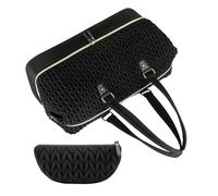 Wdbild Elegante bolsa para mamá de alta capacidad con secciones separadas, práctico almacenamiento de pañales para las necesidades del bebé, pañales de compras, Black