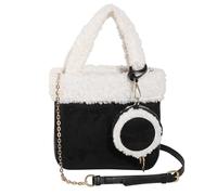 Wdbild Elegante bolso bandolera de felpa con tacto suave y cómodo, Black