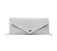 Wdbild Elegante bolso de hombro con correa de cadena, elegante bolso pequeño de piel sintética, esencial para viajes, trabajo, práctico bolso de mano de poliuretano, Silver, One Size