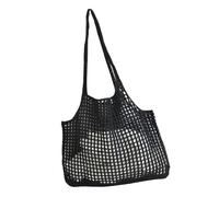 Wdbild Elegante bolso de hombro con diseño hueco de punto de ganchillo, bolsas de playa grandes para mujer, bolsa de viaje esencial casual, Black, One Size