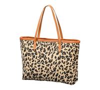 Wdbild Elegante bolso de hombro con estampado de leopardo para mujer, espacioso bolso de playa, viajes, bolsa de vacaciones, bolsa de playa de gran capacidad, Amarillo, One Size