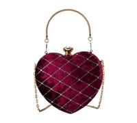 Wdbild Elegante bolso de noche con correa de cadena, elegante bolso de mano con asa de cadena, bolso de moda en forma de corazón para reuniones formales de noche, c, One Size