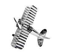 Wdbild Escultura de aviones galvanizada, modelo de avión plateado para coleccionistas y amantes de la decoración del hogar, acento elegante