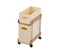 Wdbild Estante de almacenamiento de metal, organizador de libros, carrito multifuncional de 2 niveles para cocina, oficina, hogar