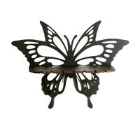 Wdbild Estante de cristal de madera con forma de mariposa vintage para colgar en la pared, estantes flotantes para macetas