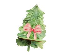 Wdbild Estante flotante de pared con lazo, árbol de Navidad verde, estante de almacenamiento de madera para decoración del hogar, festivales, ambientes mejorados