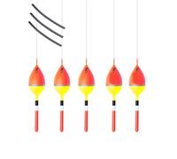 Wdbild Flotador de pesca vertical de flotabilidad de 1 a 4 g, 18 a 22,5 cm, accesorio de aparejos de pescado, color brillante, 5 unidades