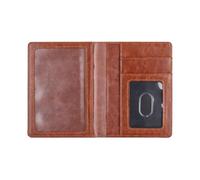 Wdbild Funda funcional de piel sintética para pasaportes, patrón en relieve, tarjeta de viaje organizada para un almacenamiento seguro de documentos, organizador de documentos de viaje, Brown, Mass