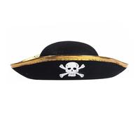 Wdbild Gorro, sombrero de pirata para espectáculo de escenario, para fiesta de cosplay, sombrero de tricornio, fiesta temática de Halloween, sombreros de gallo para juegos de rol, sombreros de disfraz
