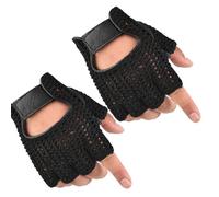 Wdbild Guantes de piel para hombre, de media pierna, para deportes al aire libre, gimnasio, motocicleta, ciclismo y al aire libre, 2 unidades