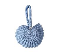 Wdbild Hoboes - Bolsos de mano para mujeres y niñas, tejido a mano, conchas marinas, bolsos de mano para mujer, bolsa de noche con asa superior, bolsas de regalo, conchas marinas tejidas a mano, Blue