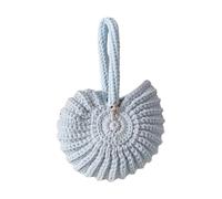 Wdbild Hoboes - Bolsos de mano para mujeres y niñas, tejido a mano, conchas marinas, bolsos de mano para mujer, bolsa de noche con asa superior, bolsas de regalo, conchas marinas tejidas a mano, azul