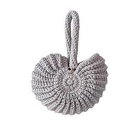 Wdbild Hoboes - Bolsos de mano para mujeres y niñas, tejido a mano, conchas marinas, bolsos de mano para mujer, bolsa de noche con asa superior, bolsas de regalo, conchas marinas tejidas a mano, Gray