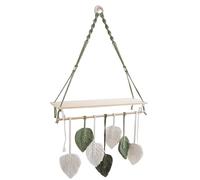 Wdbild Intrincado tapiz con borlas de hojas flotantes, estante de almacenamiento decorativo para dormitorio, estante flotante elegante decoración de sala de estar