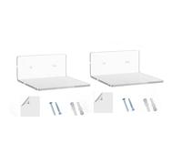 Wdbild Juego de 2 estantes flotantes acrílicos para organización del hogar, multifuncionales, montaje en pared, para espacios pequeños, estantes decorativos de pared
