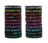 Wdbild Juego de 20 pulseras de silicona motivacionales con refranes inspiradores, surtido multicolor para regalar y fiestas de goma