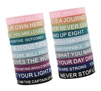 Wdbild Juego de 20 pulseras de silicona motivacionales con refranes inspiradores, surtido multicolor para regalar y fiestas de goma