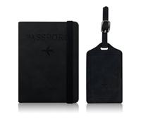 Wdbild Juego de bolsa de viaje y maleta, funda protectora de piel sintética para mujeres y hombres, Black, Talla única