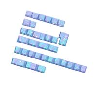 Wdbild Juego de teclas ergonómicas de 136 teclas translúcidas grabadas en el lateral, para oficina y juegos, teclas PBT