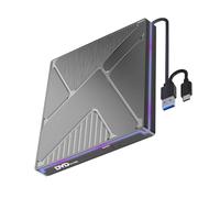 Wdbild Lector de grabación de disco externo delgado USB 3.0 tipo C USB 3.0 y puerto tipo C con iluminación de color para laptop PC lector de grabación de discos
