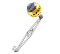 Wdbild Mango de carrete de pesca, mango de potencia, mango de aleaciones de baitcasting con pieza de repuesto para carrete de perfil bajo, agarre de pesca para un mejor manejo