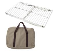 Wdbild Mesa plegable para barbacoa de acero inoxidable con patas, mesa de camping, plegable, estante para estufa