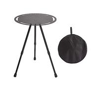 Wdbild Mesa redonda plegable de aleación de aluminio para exteriores, altura ajustable, pequeña mesa de camping plegable para campamento y viajes