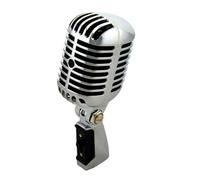 Wdbild Micrófono vocal dinámico vintage con aspecto de metal antiguo para actuaciones escénicas y micrófono de canto