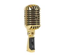 Wdbild Micrófono vocal dinámico vintage con aspecto de metal antiguo para actuaciones escénicas y micrófono de canto
