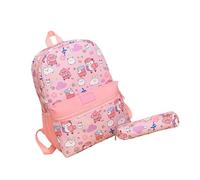 Wdbild Mochila escolar, mochila de dibujos animados y estuches para bolígrafos, práctica mochila escolar para niños y niñas con gran capacidad y correa ajustable, Pink, Talla única