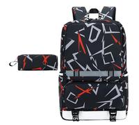Wdbild Mochila escolar, mochila escolar con estuche, bolsa para laptop, mochila de gran capacidad, mochila para adolescentes, bolsa de libros casual para varias ocasiones, Red, Talla única