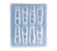Wdbild Moldes de silicona reutilizables para uñas con diseños de lazo floral para decoración de uñas y accesorios de manualidades, lindas herramientas de plantilla de arte de uñas
